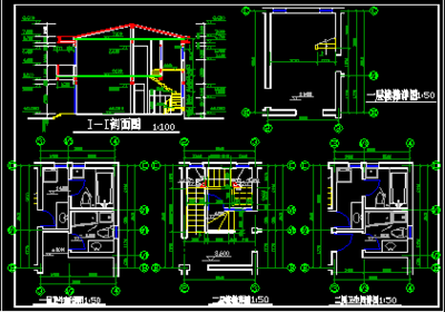 农村二层住宅建筑设计施工CAD方案图
