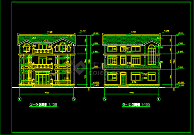 某独立小住宅建筑设计CAD方案施工图